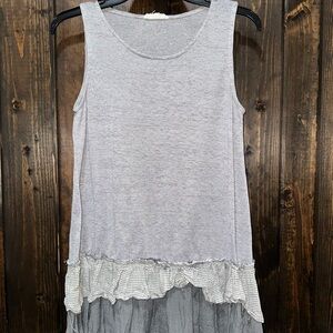 Gray Sleeveless Layered Dress